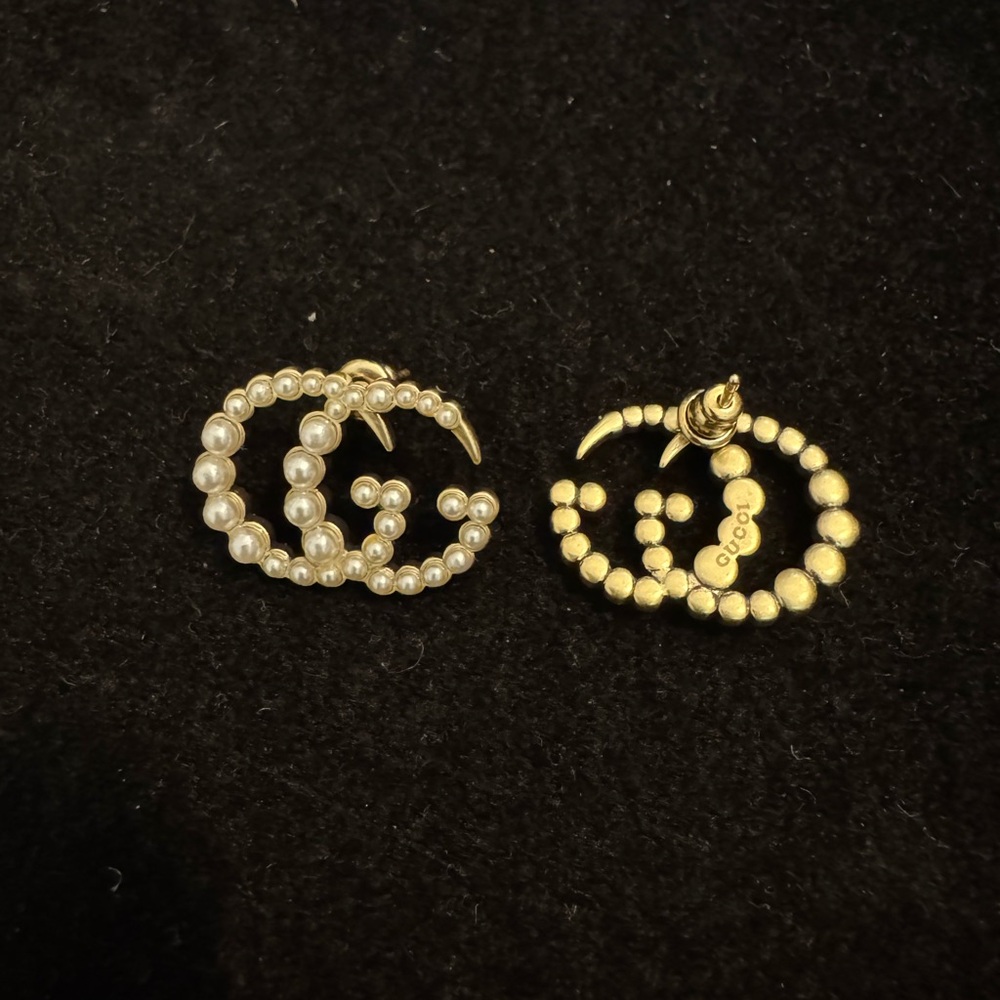 Gucci Marmont GG Elegant Gold Pearl Earrings - Picture 5 of 5